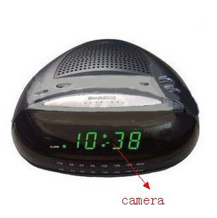 FM Radio Wooden Clock hidden Camera with Motion Detection Functions 16GB